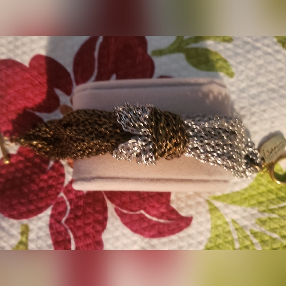 Bracelet multiple chains w/ toggle silver/ copper - Picture 2 of 3